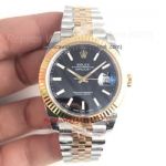 Copy Rolex Datejust 41 Jubilee 2-Tone Gold Black Dial Watch